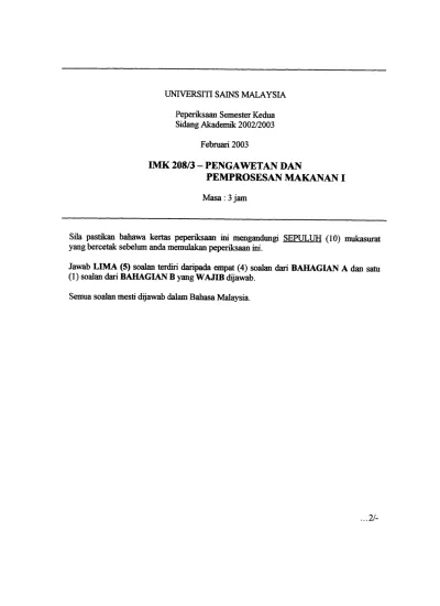 Imk 208 3 Pengawetan Dan Pemprosesan Makanan I