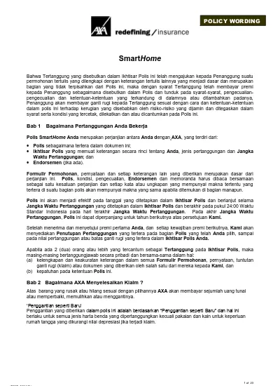 Smarthome Policy Wording Bagaimana Pertanggungan Anda Bekerja Bab 2 Bagaimana Axa Menyelesaikan Klaim