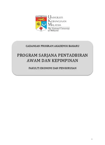 Program Sarjana Pentadbiran Awam Dan Kepimpinan