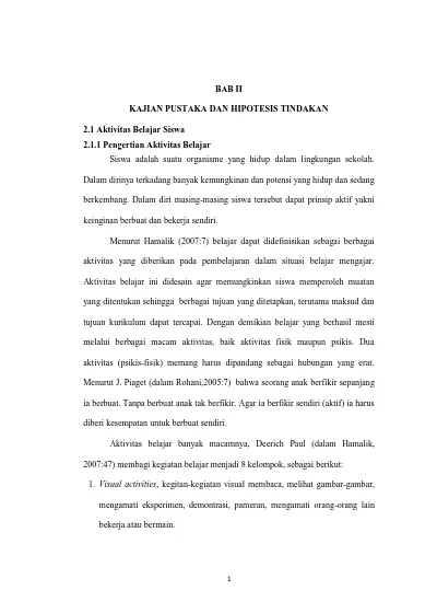 Bab Ii Kajian Pustaka Dan Hipotesis Tindakan