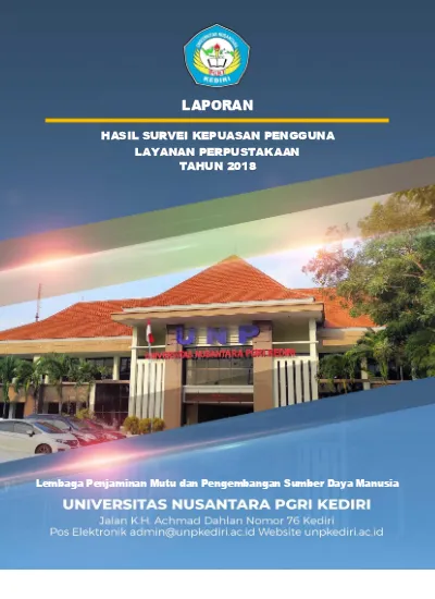 LAPORAN HASIL SURVEI KEPUASAN PENGGUNA LAYANAN PERPUSTAKAAN TAHUN ...