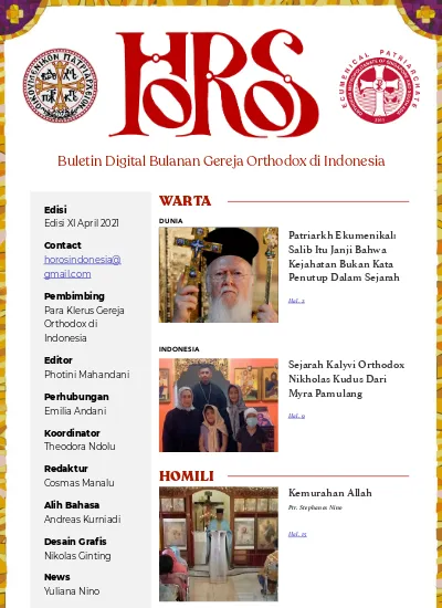 Buletin Digital Bulanan Gereja Orthodox Di Indonesia