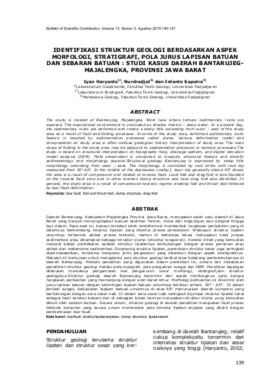 ABSTRACT ABSTRAK. PENDAHULUAN Struktur Geologi Terutama Struktur ...