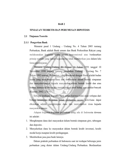 BAB 2 TINJAUAN TEORETIS DAN PERUMUSAN HIPOTESIS