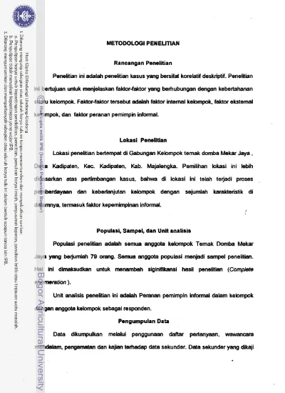 Rancangan Penelitian Ini Bertujuan Untuk Menjelaskan Faktor Faktor Yang Bemubungan Dengan Kebertahanan