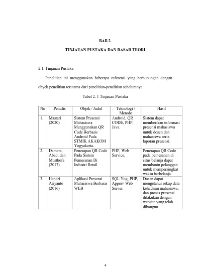 Bab 2 Tinjauan Pustaka Dan Dasar Teori Obyek Penelitian Terutama Dari Penelitian Penelitian