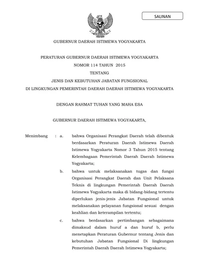 GUBERNUR DAERAH ISTIMEWA YOGYAKARTA PERATURAN GUBERNUR DAERAH ISTIMEWA ...