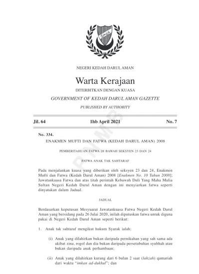 NEGERI PAHANG. Warta Kerajaan DITERBITKAN DENGAN KUASA GOVERNMENT 