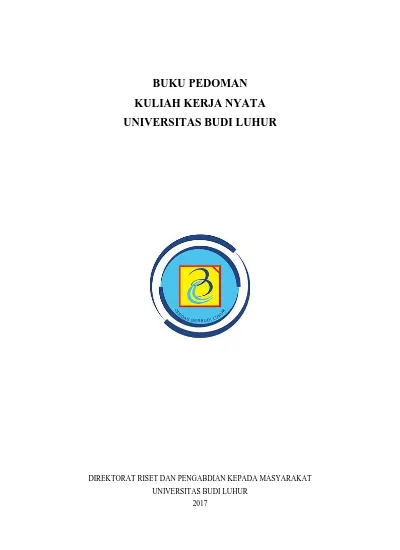 BUKU PEDOMAN KULIAH KERJA NYATA UNIVERSITAS BUDI LUHUR