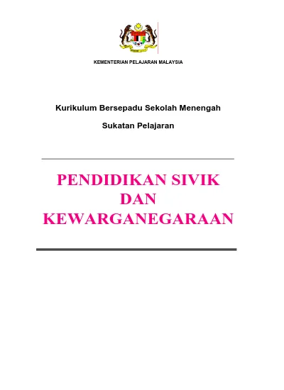 Pendidikan Sivik Dan Kewarganegaraan