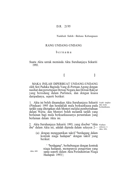 RANG UNDANG-UNDANG. B E R N A M A. Suatu Akta Untuk Meminda Akta ...