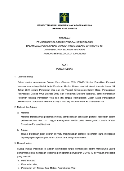 KEMENTERIAN HUKUM DAN HAK ASASI MANUSIA REPUBLIK INDONESIA