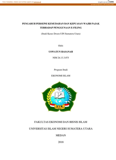 FAKULTAS EKONOMI DAN BISNIS ISLAM UNIVERSITAS ISLAM NEGERI SUMATERA ...