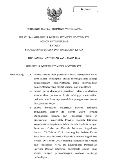 GUBERNUR DAERAH ISTIMEWA YOGYAKARTA PERATURAN GUBERNUR DAERAH ISTIMEWA ...