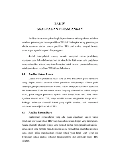 BAB IV ANALISA DAN PERANCANGAN