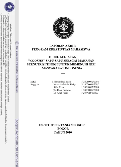 LAPORAN AKHIR PROGRAM KREATIVITAS MAHASISWA