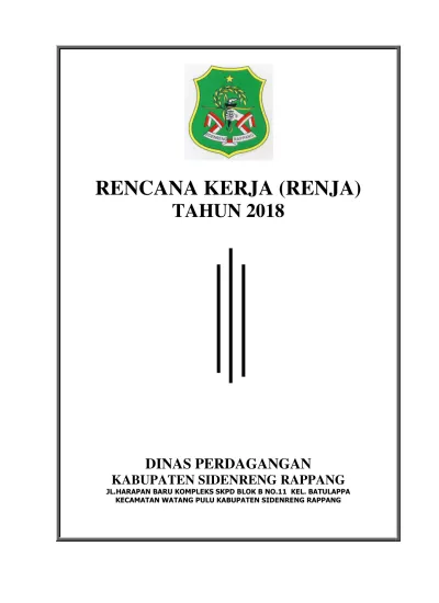 RENCANA KERJA (RENJA) TAHUN 2018