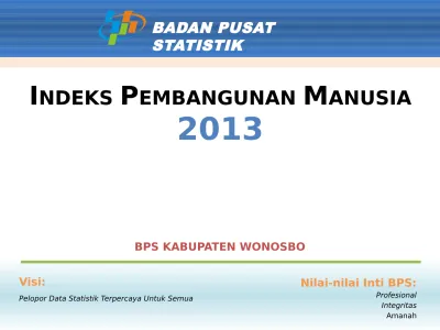 INDEKS PEMBANGUNAN MANUSIA 2013