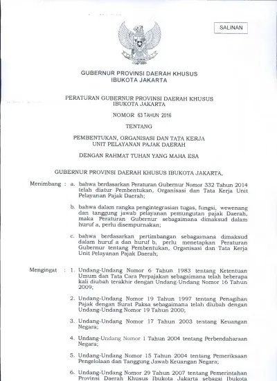 GUBERNUR PROVINSI DAERAH KHUSUS IBUKOTA JAKARTA PERATURAN GUBERNUR ...