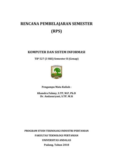 SILABUS MATA KULIAH ANALISIS KINERJA SISTEM INFORMASI