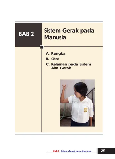 Sistem Gerak Pada Manusia BAB 2. A. Rangka B. Otot C. Kelainan Pada ...