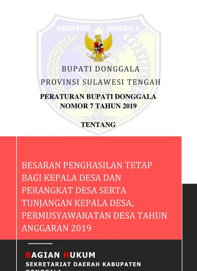 BESARAN PENGHASILAN TETAP BAGI KEPALA DESA DAN PERANGKAT DESA SERTA ...