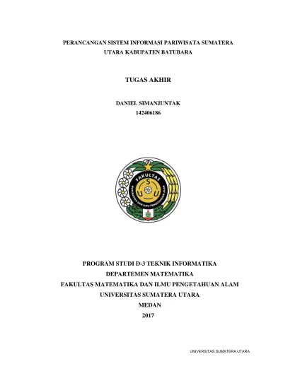 Perancangan Sistem Informasi Pariwisata Sumatera Utara Kabupaten