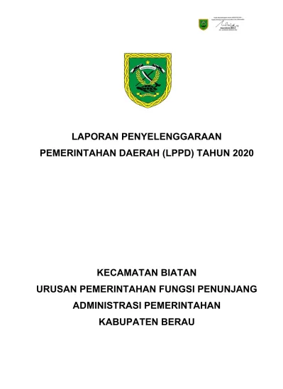 LAPORAN PENYELENGGARAAN PEMERINTAHAN DAERAH (LPPD) TAHUN 2020