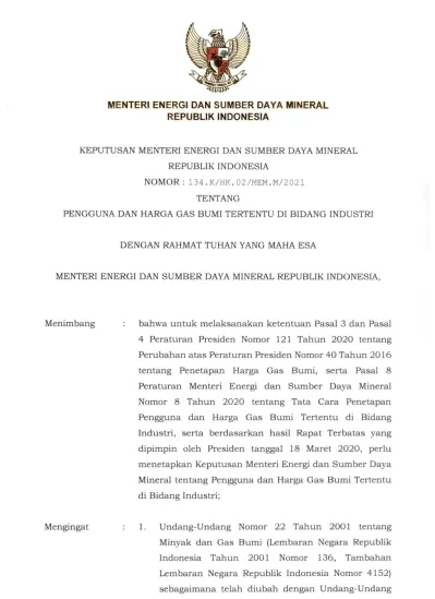 MENTERI ENERGI DAN SUMBER DAYA MINERAL REPUBLIK INDONESIA KEPUTUSAN ...