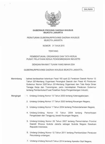 GUBERNUR PROVINSI DAERAH KHUSUS IBUKOTA JAKARTA PERATURAN ...