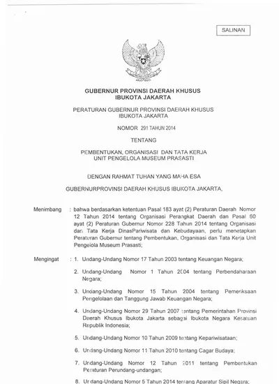 GUBERNUR PROVINSI DAERAH KHUSUS IBUKOTA JAKARTA PERATURAN GUBERNUR ...