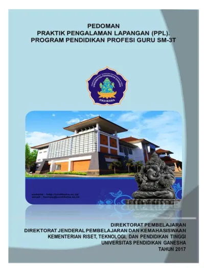 Pedoman Praktik Pengalaman Lapangan Ppl Program Pendidikan Profesi