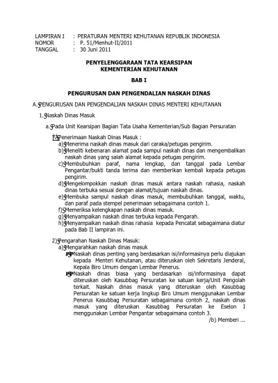 LAMPIRAN I : PERATURAN MENTERI KEHUTANAN REPUBLIK INDONESIA NOMOR : P ...