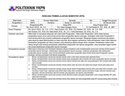 RENCANA PEMBELAJARAN SEMESTER (RPS)