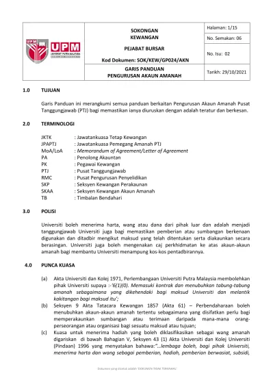 Contoh Surat Permohonan Pindaan Surat Ikatan Amanah Beserta Justifikasi