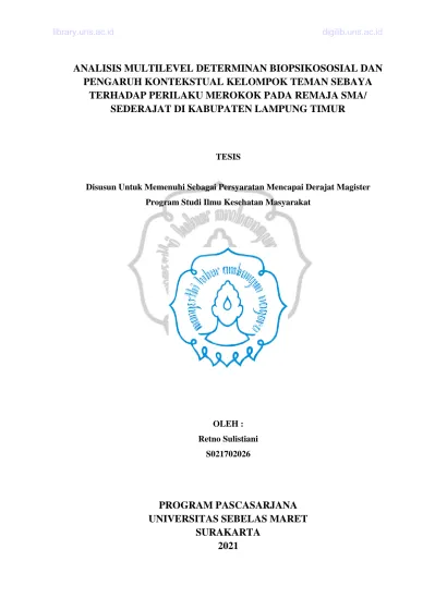 PROGRAM PASCASARJANA UNIVERSITAS SEBELAS MARET SURAKARTA 2021