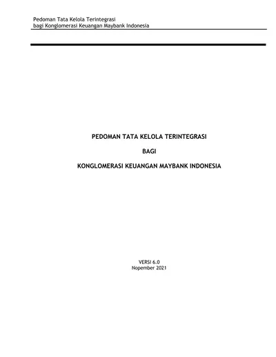 PEDOMAN TATA KELOLA TERINTEGRASI BAGI KONGLOMERASI KEUANGAN MAYBANK ...