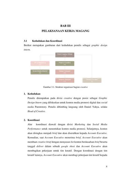 BAB III PELAKSANAAN KERJA MAGANG