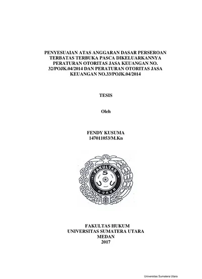 Perubahan Pengaturan Direksi Dan Dewan Komisaris Pada