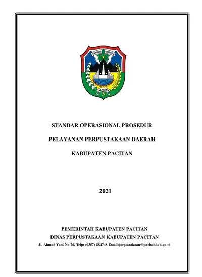 STANDAR OPERASIONAL PROSEDUR PELAYANAN PERPUSTAKAAN DAERAH KABUPATEN ...