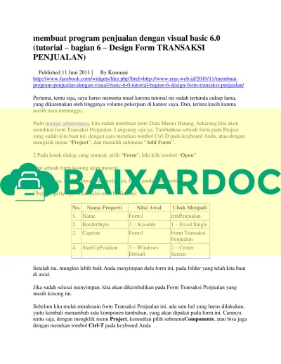 Membuat Program Penjualan Dengan Visual Basic 60 Tutorial Bagian 6 Design Form Transaksi 0091