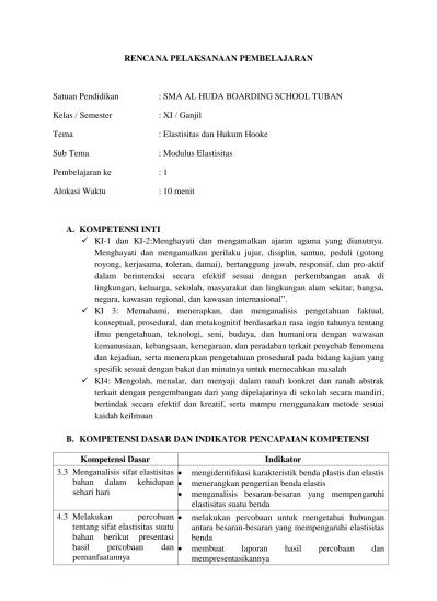 B. KOMPETENSI DASAR DAN INDIKATOR PENCAPAIAN KOMPETENSI