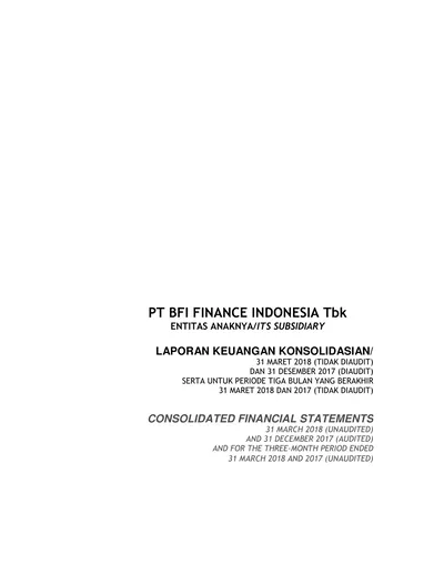 PT BFI FINANCE INDONESIA Tbk ENTITAS ANAKNYA/ITS SUBSIDIARY