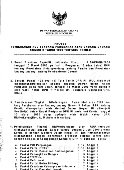 DEWAN PERWAKILAN RAKYAT REPUBLIK INDONESIA PROSES PEMBAHASAN RUU ...