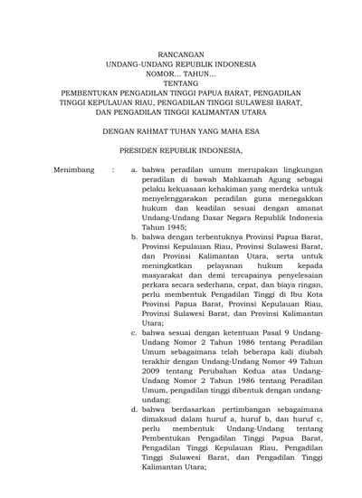 RANCANGAN UNDANG-UNDANG REPUBLIK INDONESIA