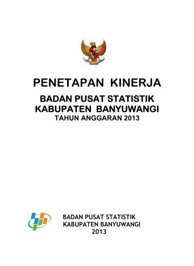 PENETAPAN KINERJA BADAN PUSAT STATISTIK KABUPATEN BANYUWANGI TAHUN ...