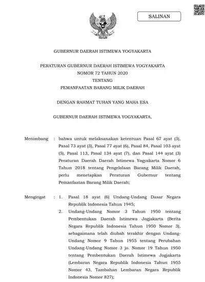 GUBERNUR DAERAH ISTIMEWA YOGYAKARTA PERATURAN GUBERNUR DAERAH ISTIMEWA ...