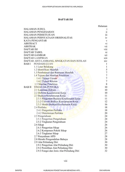 ADLN-PERPUSTAKAAN UNIVERSITAS AIRLANGGA DAFTAR ISI