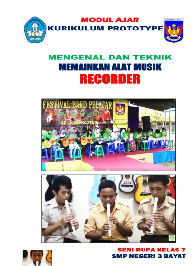 MEMAINKAN ALAT MUSIK RECORDER