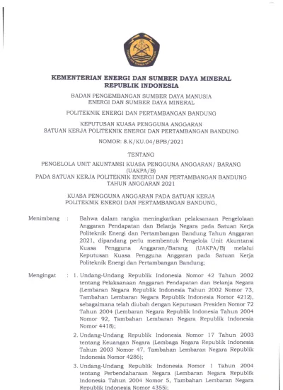 KEMENTERIAN ENERGI DAN SUMBER DAYA MINERAL REPUBLIK INDONESIA